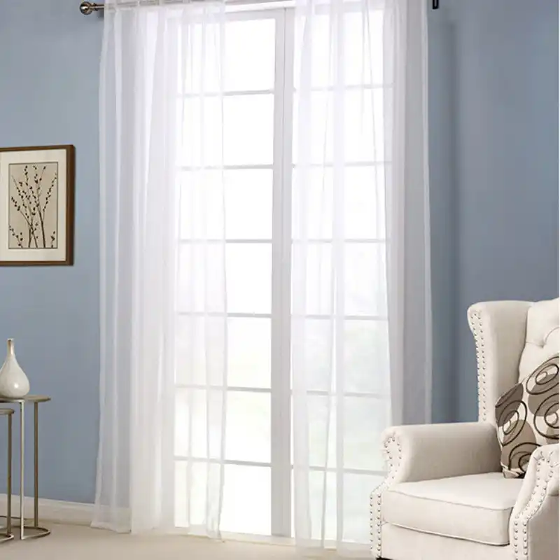 New Free Shipping 1 Piece Sheer White Voile Scarf Curtain Panel