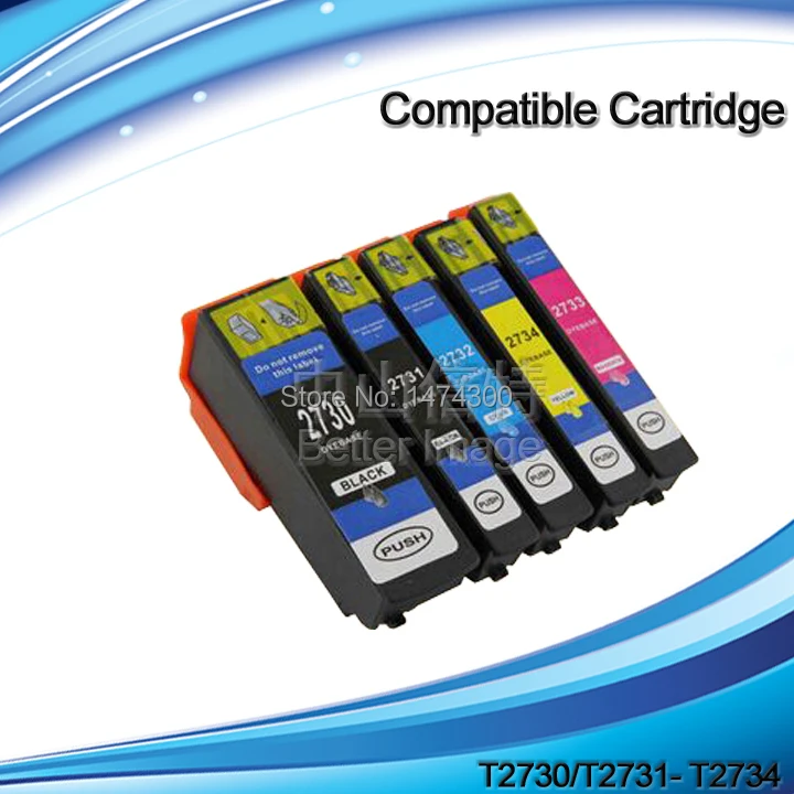 hot sale , free shipping 5 Pack compatible ink cartridge for Epson T2730 T2731 T2732 T2733 T2734