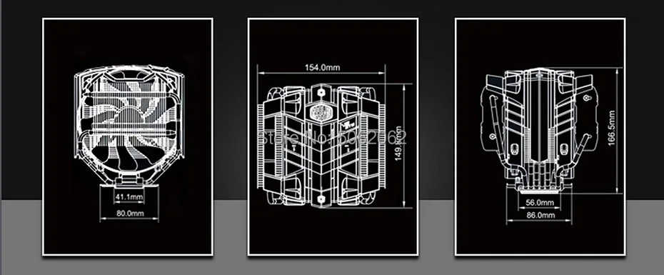 Cooler Master V8GTS кулер для процессора, 8 тепловых трубок, двойной 140 мм светодиодный вентилятор, PC радиатор для 2066 1156 AMD AM3+ 3 Tower, бесшумное охлаждение процессора