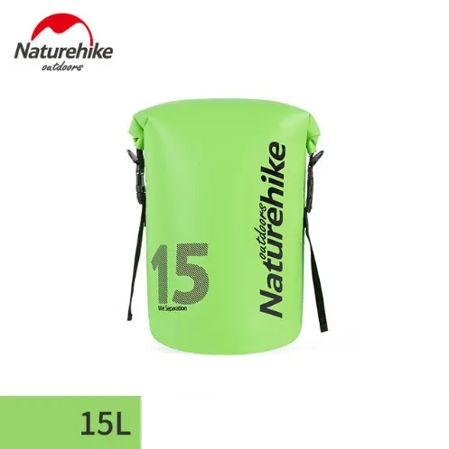 Naturehike Waterproof Backpack Combo Dry Wet Bag Beach Sea Water Boating Drifting River Trekking Dry Bags Swimming Bag 10/15/25L - Цвет: Green 15L