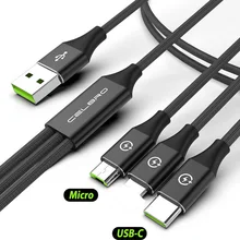 3 в 1 Usb type C кабель mi cro Usb телефонный кабель мульти Usb кабель для зарядки шнур для Xiao mi Red mi Note 8 Pro 8T mi A3 samsung Note 10