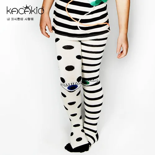 

Kacakid Spring new children's Stocking Girls sweet beautiful asymmetric big eyes Kids cotton pantyhose Dot Princess Tight