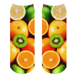 Носок аксессуар лимон набивным рисунком Повседневное 3D Носки для девочек унисекс короткие носки до щиколотки для Для женщин Для мужчин