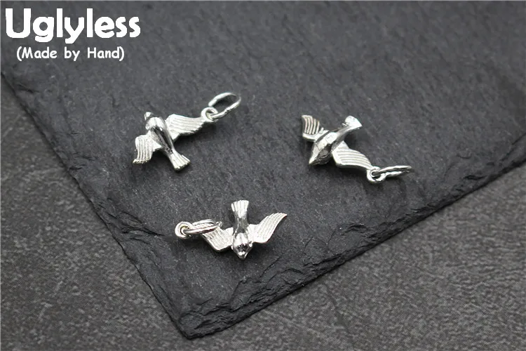 

Uglyless Real S 925 Sterling Silver Seagull Charms Accessories Jewelry DIY Handmade Birds Findings Lovely Small Pendants Bijoux
