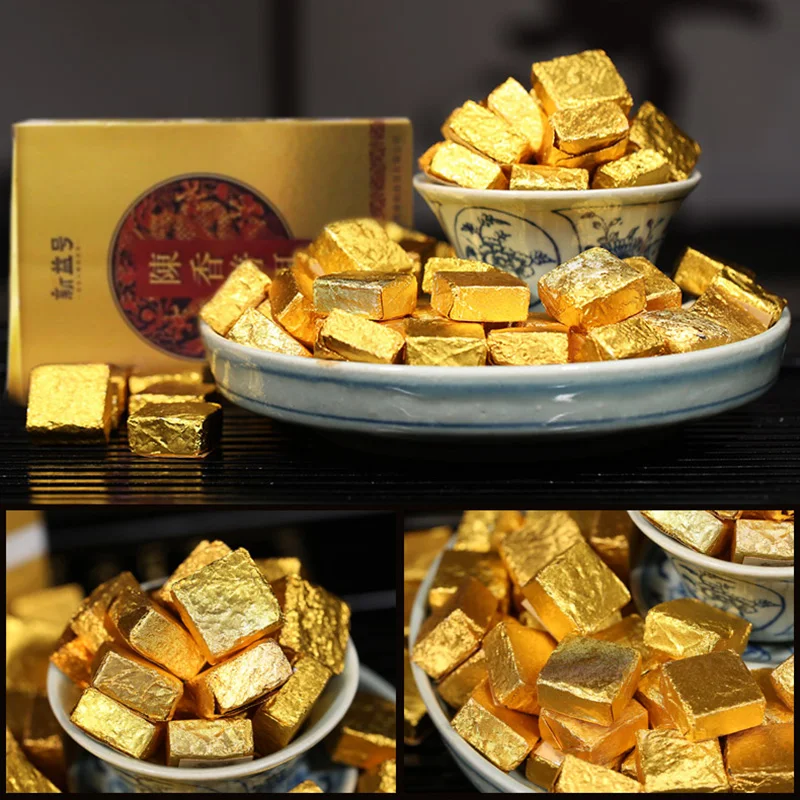 250g/box Small Tea Mini Gold Brick RipeTea Shu Cha Tea