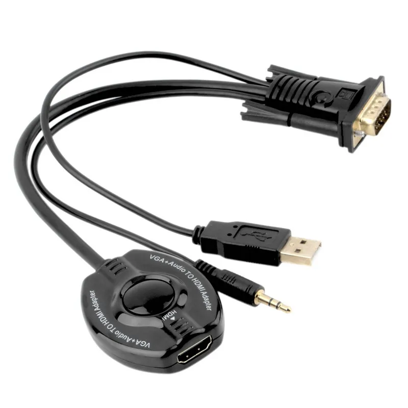 ПК ноутбук VGA вход и USB мощность 3 5 мм аудио к HDMI HDTV Выход конвертер Кабель-адаптер |