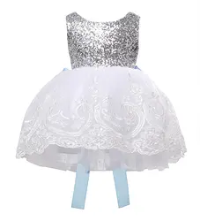 От 0 до 10 лет Кружево-пачка принцессы Кружевное платье с цветочным рисунком и бантом; одежда для маленьких девочек Рождество Свадебная