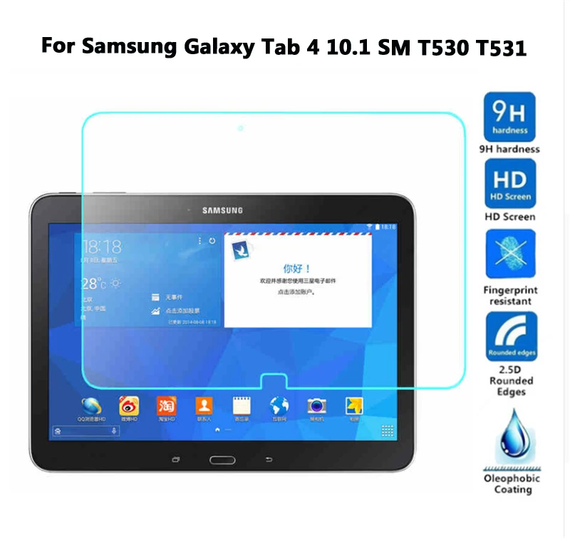 Tab 4 10.1 T530 5pc Screen Protector For Samsung Galaxy Tab 2 4 3 Lie 7.0 Tab4 10.1 8.0 Tempered Glass Tab A 10.1 A6 SM-P580 T210 T110 T530 T330 - Цвет: Tab 4 10.1 T530