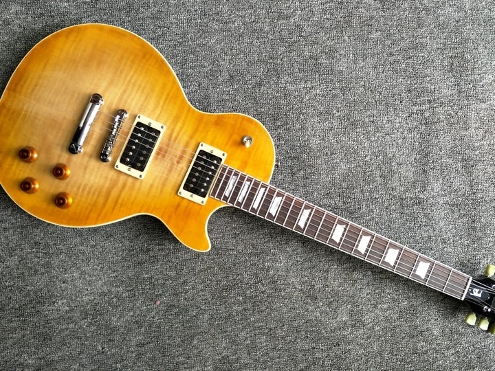 Wholesale China OEM Cream gloss Finish with flamed maple top Electric