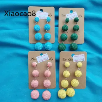 

5 Pairs Colorful Bare Rehinestone Geometric Long Earrings Trendy Women Cute Korean Wedding Dangle Earring Female Bohemian