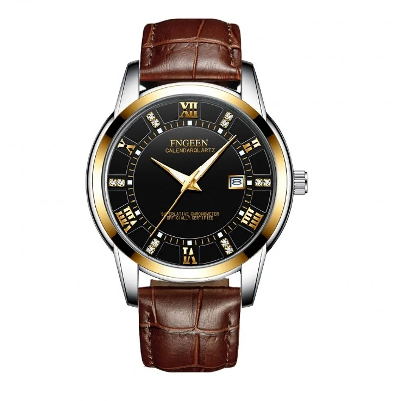 

New Men Watch Luxury Mens Business Watches Fashion Luminous Waterproof Quartz Wristwatches High Quality Leather Top Watch Gift
