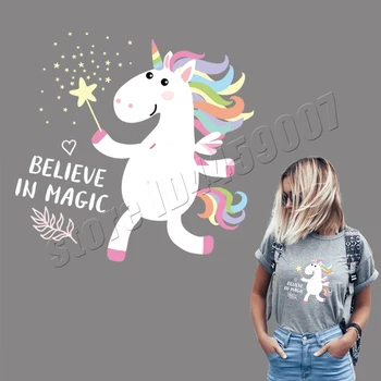 

Star Unicorn Patches Fashion Diy Accessory Badges Clothing Deco Heat Transfer Washable Iron Patches Christmas Gift