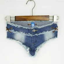 Для женщин Мода Винтаж синий низкая талия Свободные кисточкой Ripped Sexy Джинсовые Шорты Размеры S-XL летние эластичные бинты джинсовые шорты