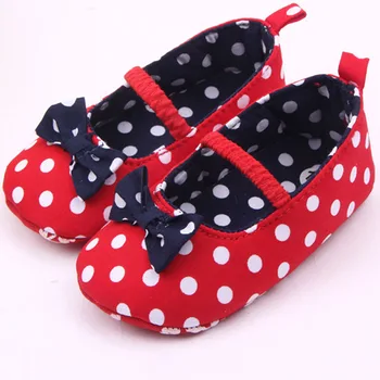 

Baby Girl Soft Sole Shoes Dots Bowknot Toddler Anti-slip Shoes Newborn to New