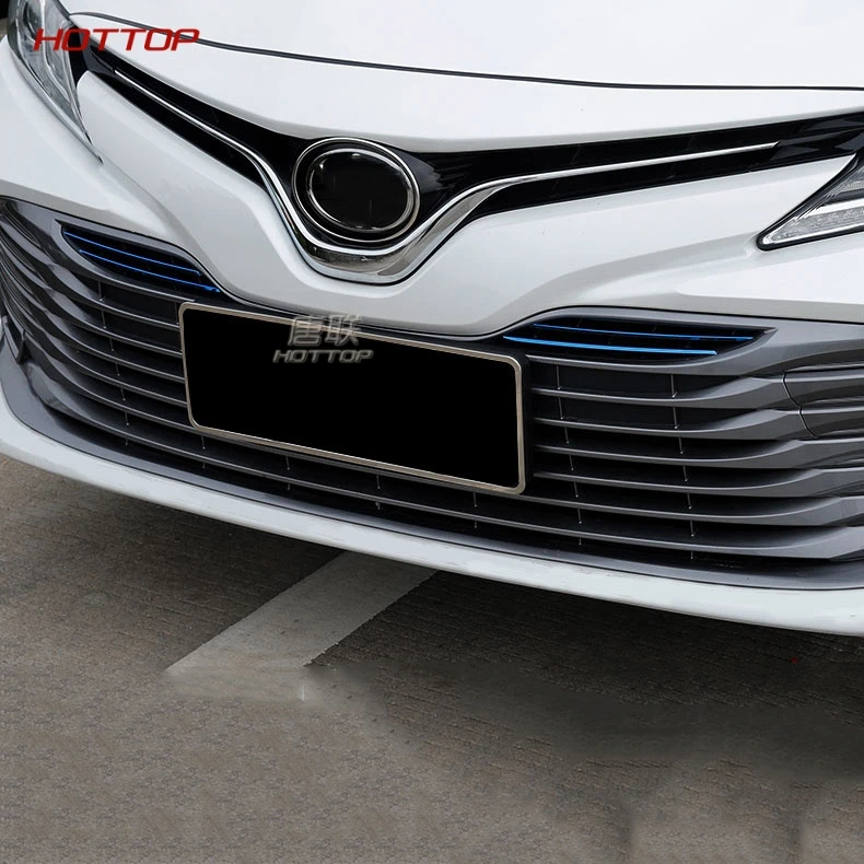 

For Toyota Camry 2018 2019 8th Front Mesh Grille Stainless Steel Trim Strip Sticker Front Grille Molding auto part