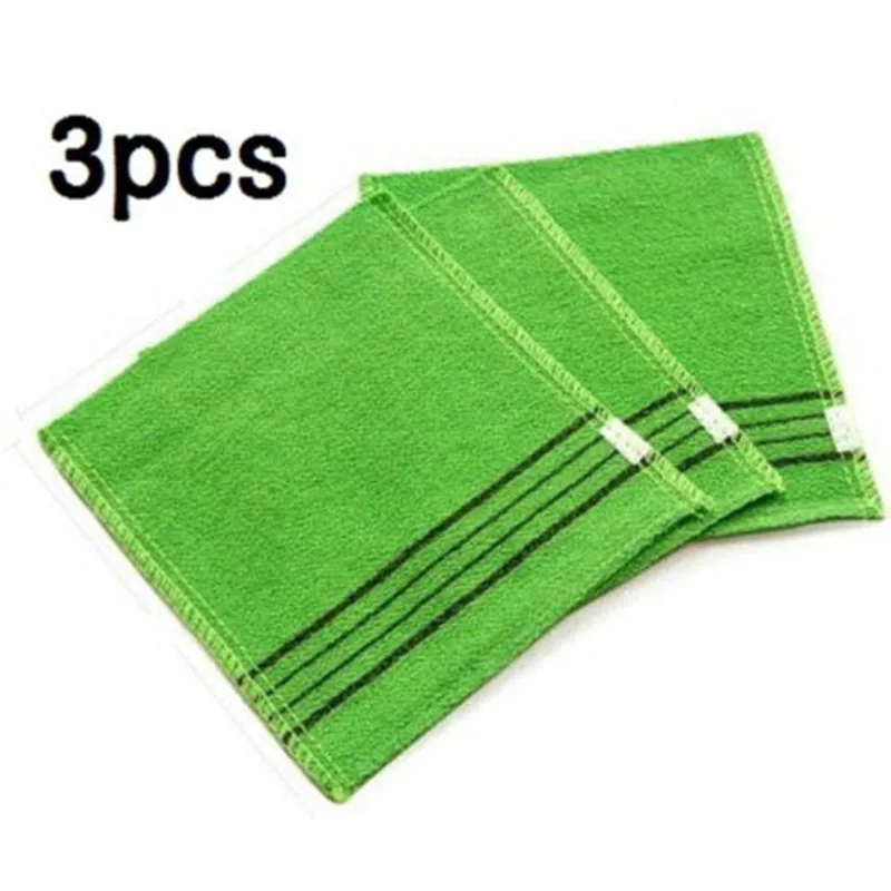 

3pcs Korea Skin Care Exfoliating fast dry Scrub Towel Body Scrub Bathroom Italy Bath Fast dry Fibres Set Green