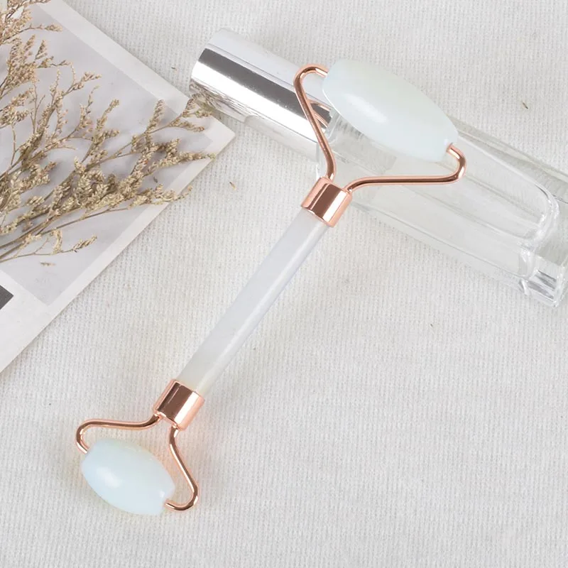 Rose gold Прибор для ухода за лицом ролик-массажер Opalite ролики для лица акупунктурная терапия скребок для кузова подтяжка кожи кристалл камень заживление самостоятельно - Цвет: Rose gold
