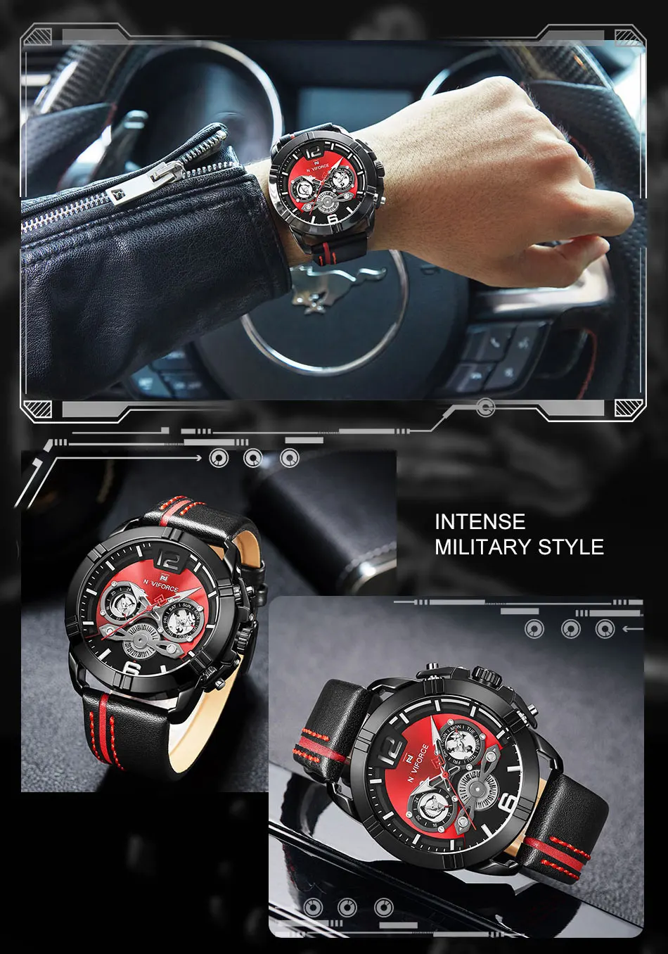 NAVIFORCE Luxury Mens Watches Fashion Sport Men Quartz Wrist Watch Top Brand Waterproof Chronograph Watch Relogio Masculino