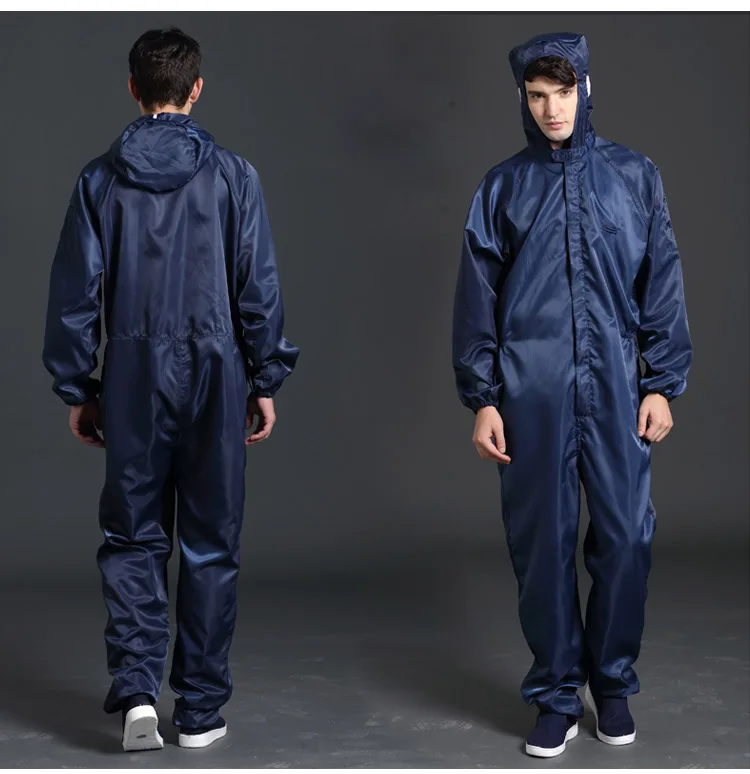 Anti-static Coveralls Clean Clothes Hood Cleanroom Garments Clean food Dust-proof Paint Work Clothing Unisex Protective overalls (10)
