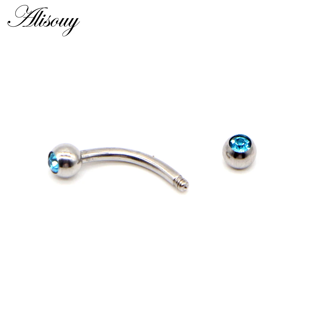 Alisouy 1PCS Surgical Stainless Steel Eyebrow Nose Lip Captive Bead Ring Tongue Piercing Tragus Cartilage Earring Body Jewelry