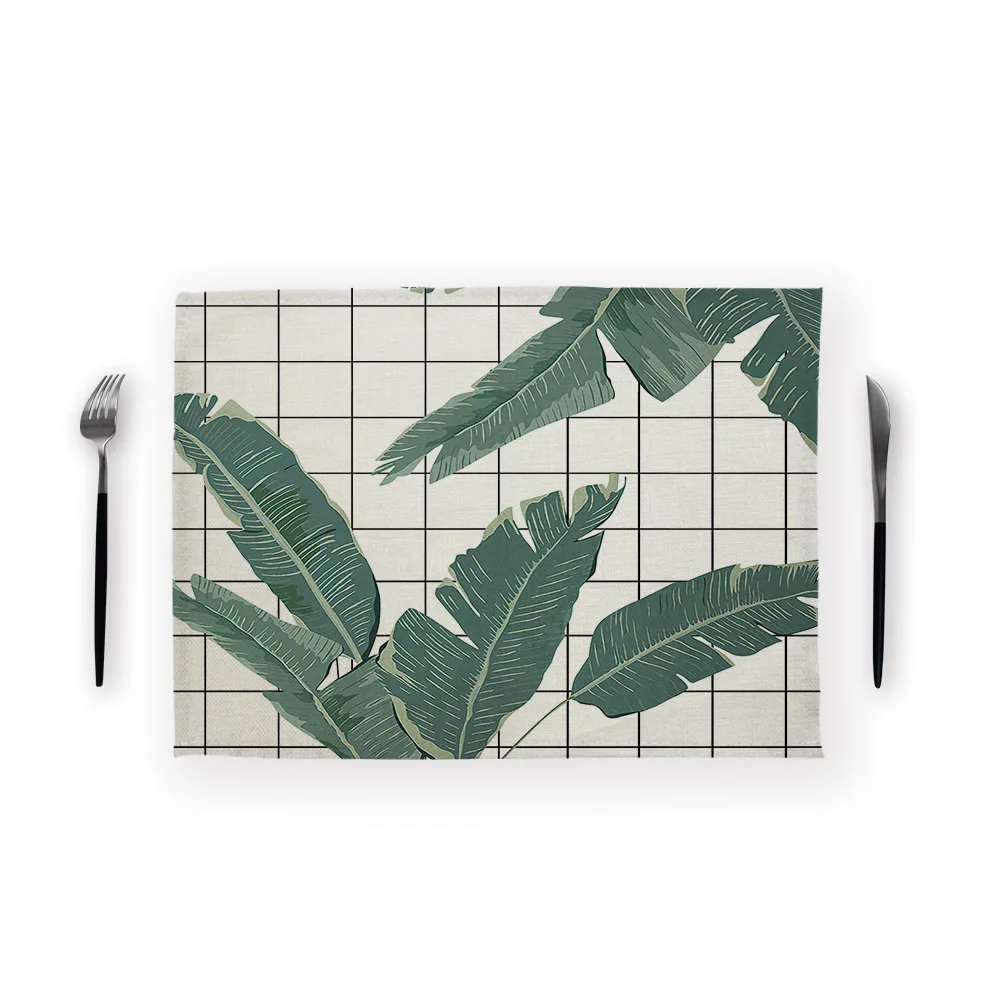 Растение Monstera Serviette De Table Fabric салфетка чайное полотенце 43*32 см льняные салфетки для свадьбы бумажная салфетка украшение дома - Color: CD9-5