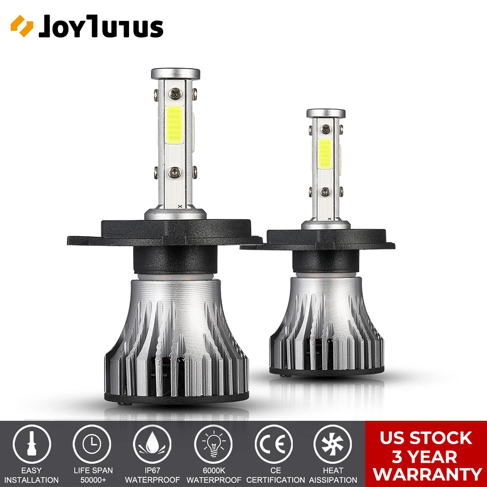 

2pcs 4 Sides H4 LED Car Headlight Bulb LED Head Lamp 6000K 10000LM 360 Degree Hi/Lo High Power Automotivo