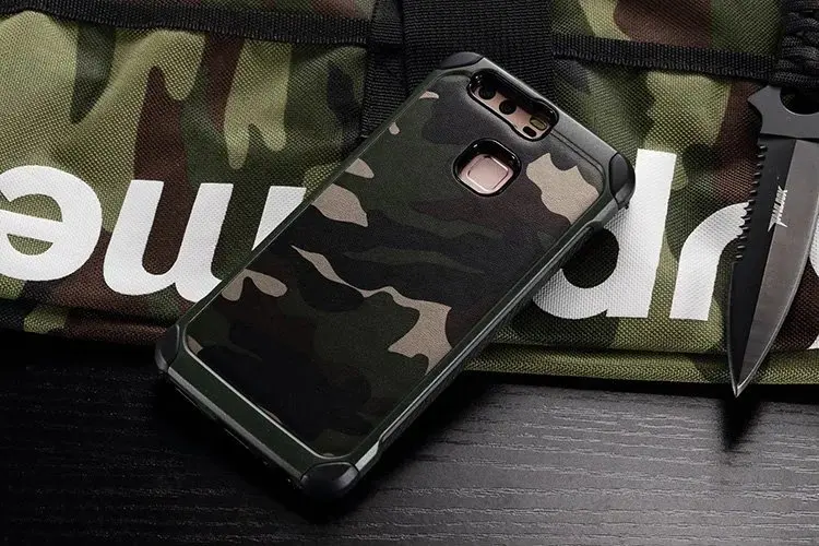 Чехол для Huawei P9 Lite p9 плюс P8 Y52 y62 mate8 mate9 Honor 6X 2in1 камуфляж Панцири защитный задняя