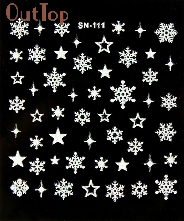 Изящные наклейки для ногтей Новая мода Стикеры 3D на ногти Nail Art наклейки украшения Снежинка