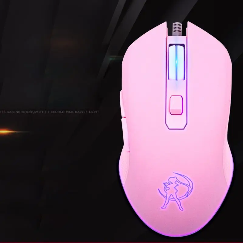 

Gaming Mouse Silent Click 7 Colors LED Light Optical Game Mice Ergonomic USB Wired with 3200 DPI and 6 Buttons for PC Computer L