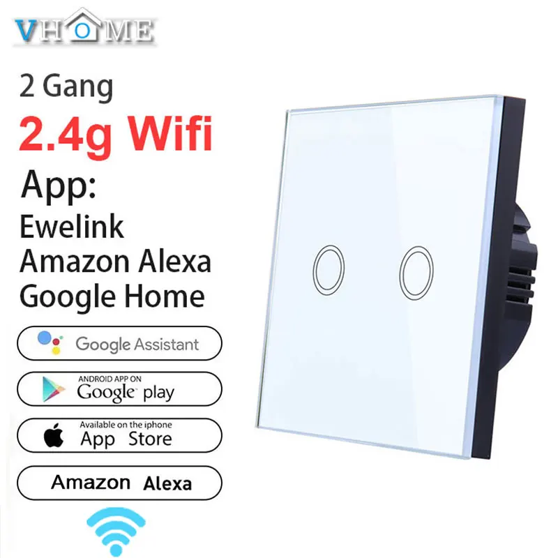  Ewelink Touch Switch Wifi 2.4G Smart Home Touch Switch Wall Panel 220VEU/UK Standard Smart Led Wifi - 32971465923