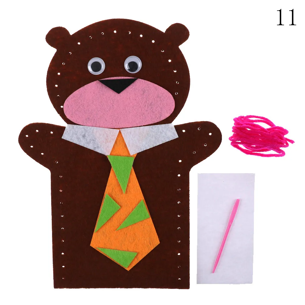 

1set Non-Woven Cloth Animal Hand Puppet Kids Child Creative Activity DIY Early Educational Sewing Toys