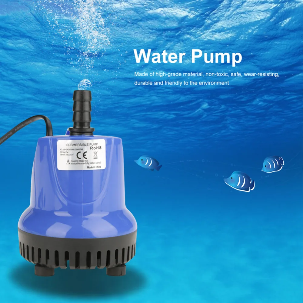 

Ultra-Quiet Submersible Water Pump Fish Pond Aquarium Fountain New Pump 220V-240V EU Plug / 110V US Plug Optional
