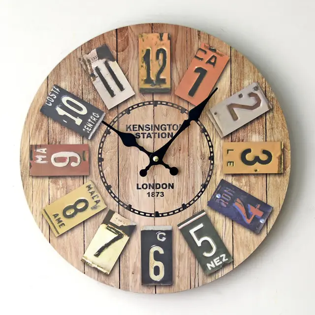 Kensington Station London 1873 Wooden Wall Clock Antique Vintage Large Wall Clock Living Room