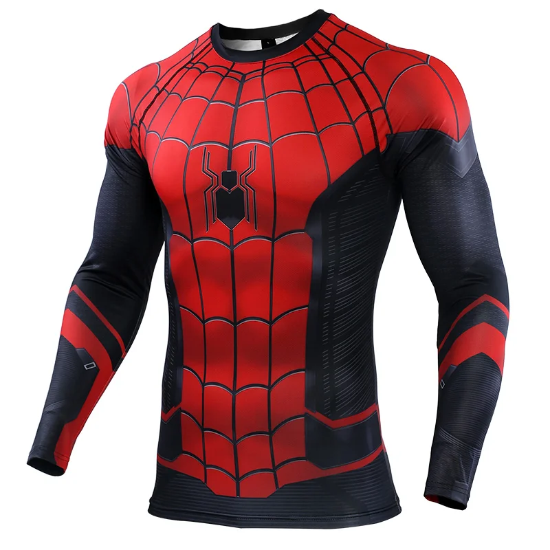 

New 2019 Marvel Movie Spiderman Far from Home 3D Printed Men T-shirt Fashion Compression Summer Long Short T Shirt Men Tops Tees
