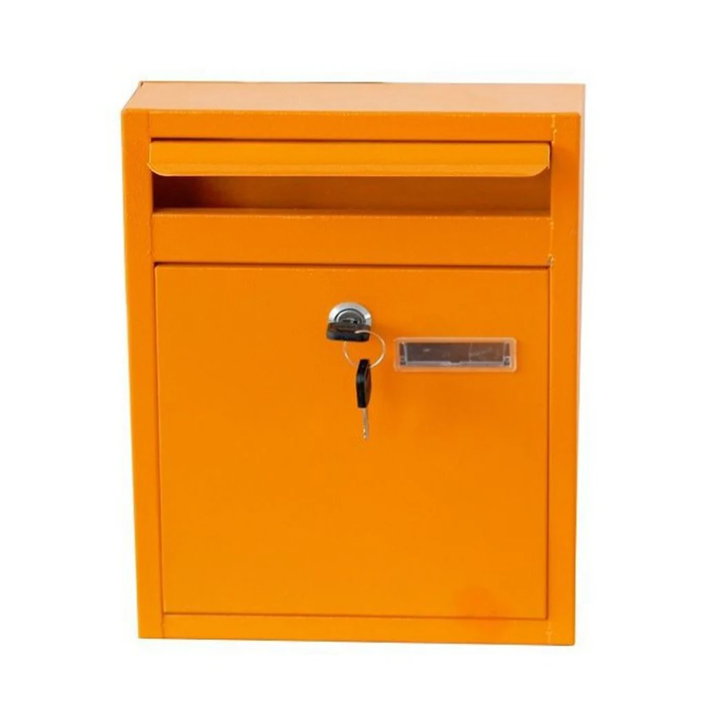 Letter Rack Holder With 2 Keys Lock Mailbox Post Box Newspaper Magazines Box Security Outdoor Used Lockable