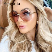 Трендовые новые модные женские роскошные брендовые дизайнерские негабаритные Круглые Солнцезащитные очки винтажные градиентные солнцезащитные очки UV400