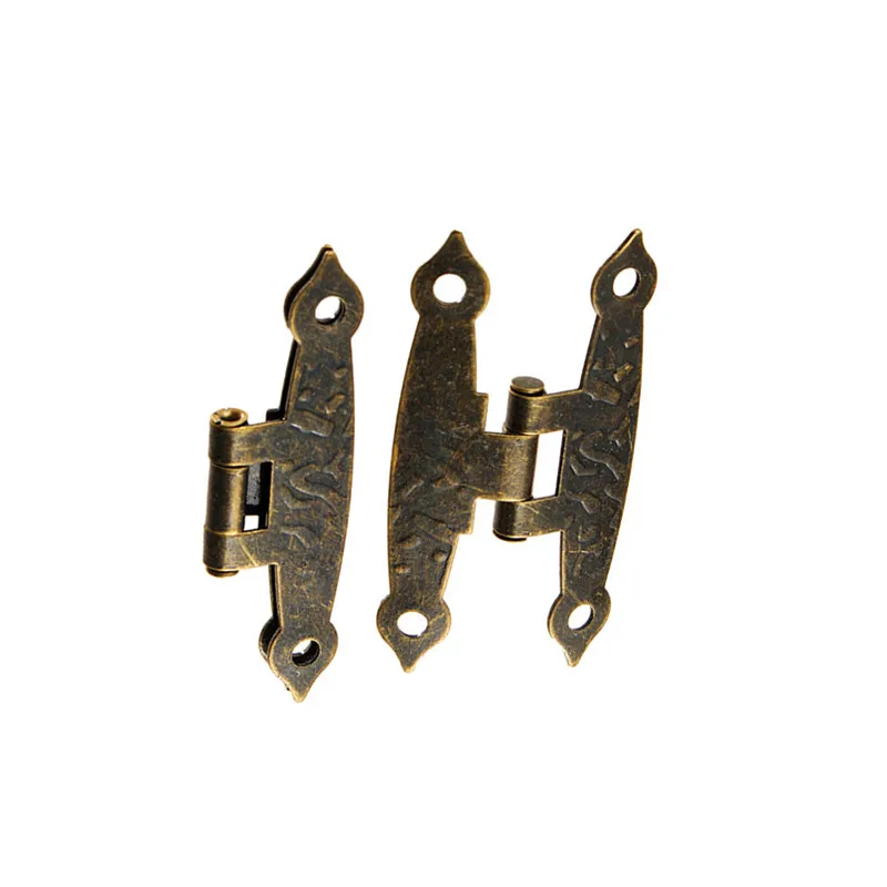 12pcs Wooden Box Hinge Antique H-Type Hinge Metal Hinge 4-Hole Flat Door Hinge Link Tablets for Jewelry Boxes Furniture Fittings