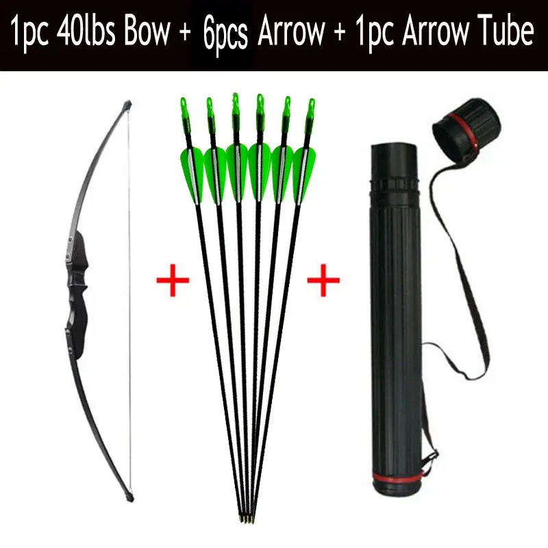 1pc Archery Recurve Bow  30/40lbs Take Down CS Game Bow With Fiberglass Arrow With Arrow Tube Hunting Shooting Accessory