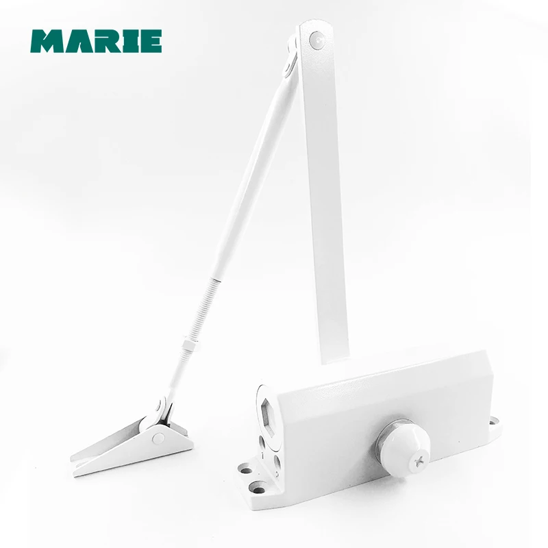 White Color Aluminum Alloy Door Closer 40kg-65kg Automatic Hydraulic Door Closer