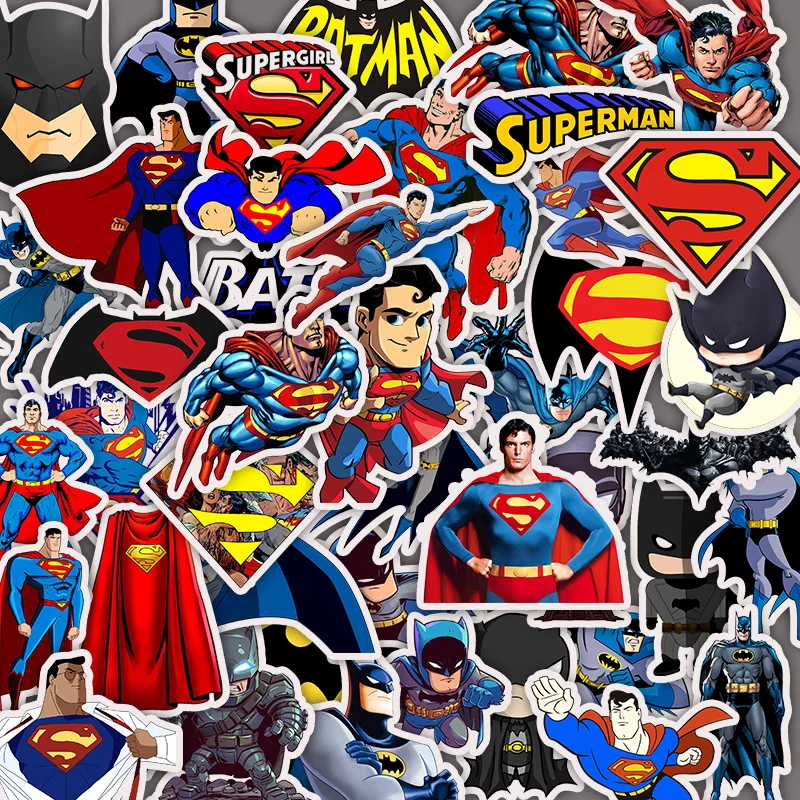 

45 PCS batman Superman Stickers Cartoon Super Heroes Movie Sticker For Laptop Luggage Skateboard Kids Toy Stickers