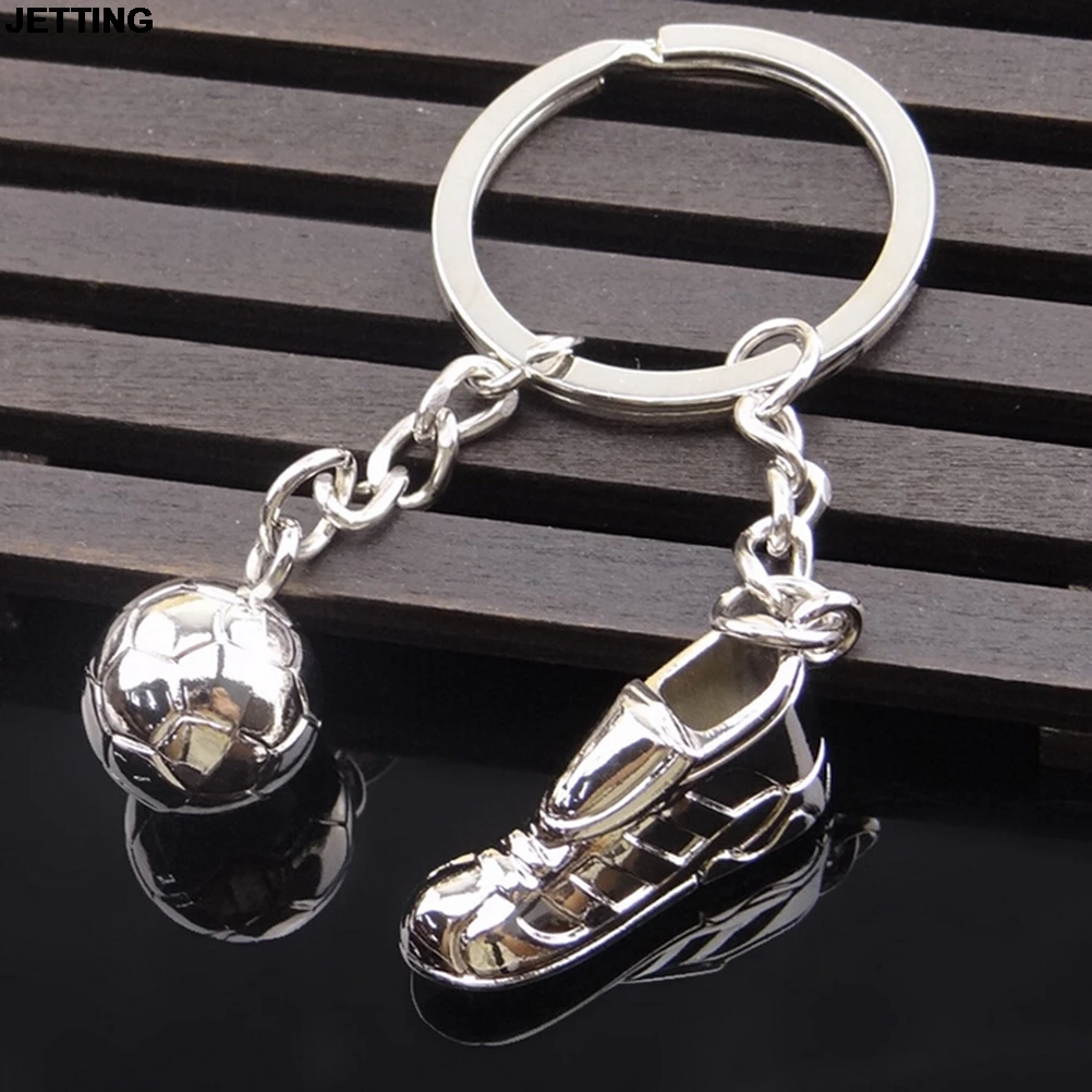 JETTING Hot Fashion Unique Metal Ring Key Chain Keyfob Cool Soccer Shoe