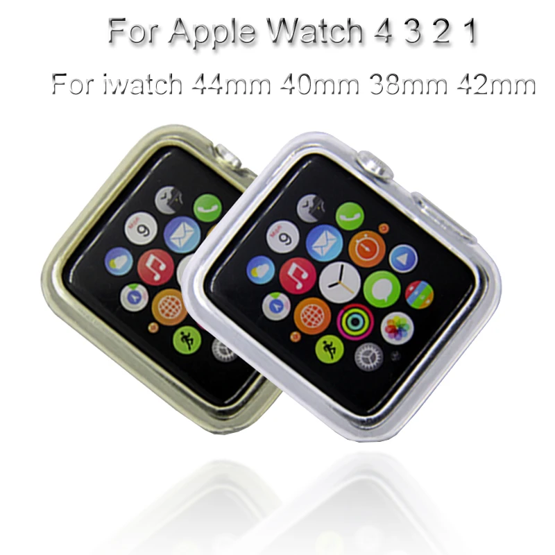 

Transparent Watch Case For Apple Watch 4 3 2 1 TPU Soft Shell For iwatch 44mm 40mm 38mm 42mm Protective Cover Frame Accessories