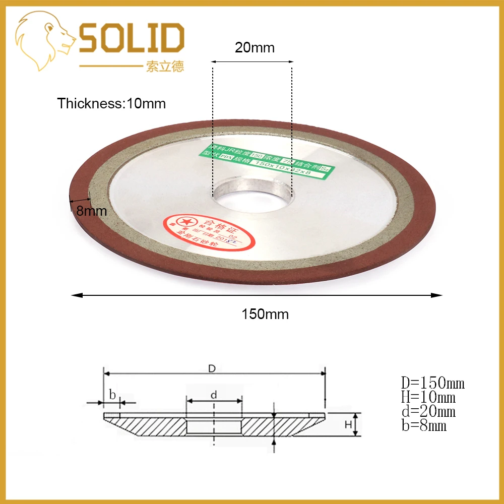 150 мм Алмазное шлифовальное колесо Hypotenuse шлифовальный диск для карбида для вольфрамовой стали Фрезерный резак точилка остроконечное лезвие Пилообразное