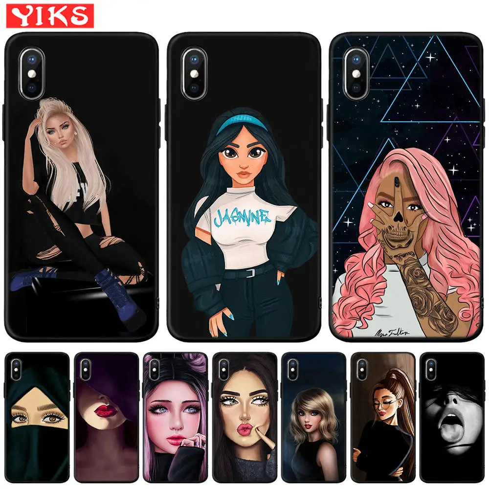 

Silicone TPU Phone Case For iPhone XS Max XR 6s 6 7 8 Plus Princess Girl Women Couple Case For iPhone X 6 5 S SE Cover Coque