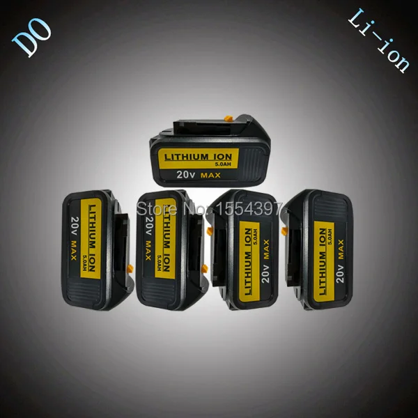

5PCS 5000mAh Li-ion Power Tool Rechargeable Battery Replacement for DEWALT 18V DCB180 DCB181 DCB182 DCB200 DCB201 DCB203 DCB204