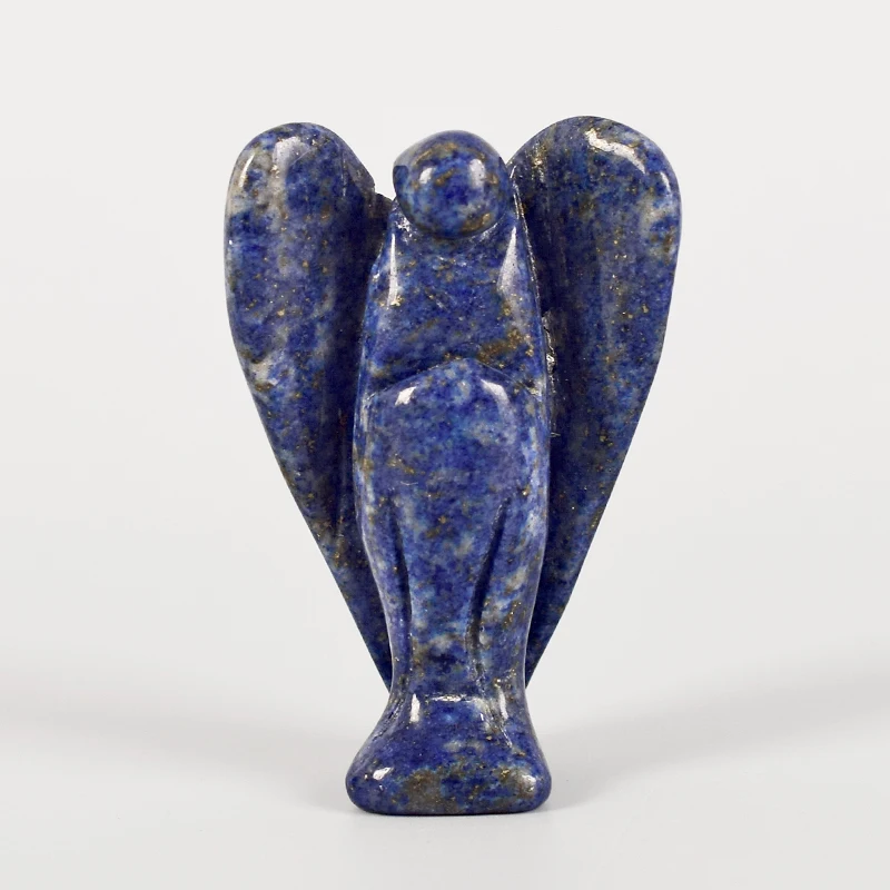 

1 pcs Gemstone Angel Lapis Lazuli Hand Carved Semi-Precious Craft Angel Figurines 2 Inch Crystal Angel For Decor Healing Reiki