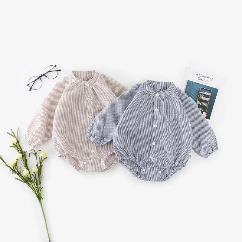 

Spring Long - Sleeved Infant Stripe Bodysuits Baby Clothes 2019