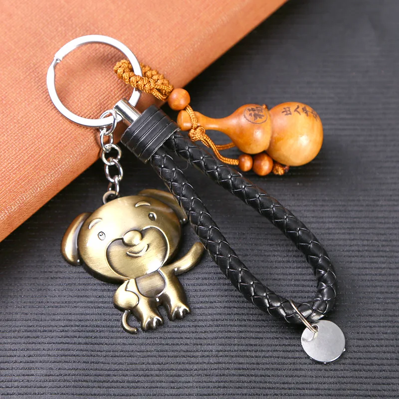 Retro Cute Metal Alloy Zodiac Keychain Cock Horse Monkey Dog,Pig Key Chain Leather Rope Key Ring Auto Bag Charm Pendant Llavero Retro Cute Metal Alloy Zodiac Keychain Cock Horse Monkey Dog,Pig Key Chain Leather Rope Key Ring Auto Bag Charm Pendant Llavero