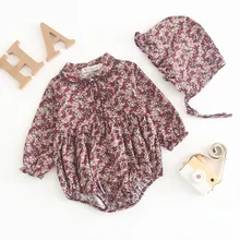 Хлопковые комбинезоны с принтом для девочек; Новинка года; весенние Комбинезоны для маленьких девочек; От 0 до 3 лет