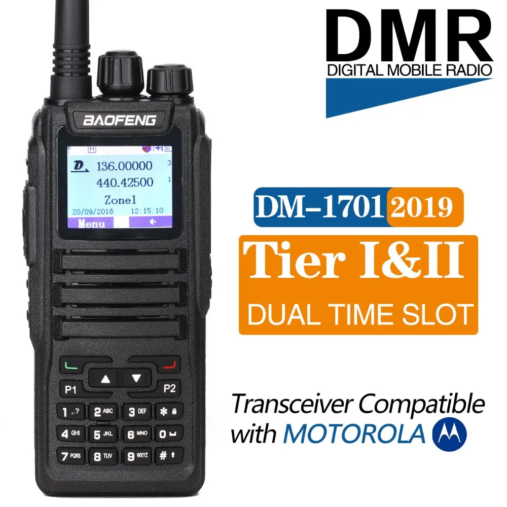Портативная рация Baofeng DM 1701 Talkie с двойным временным слотом DMR Digital Tier1 & 2 3000 каналов